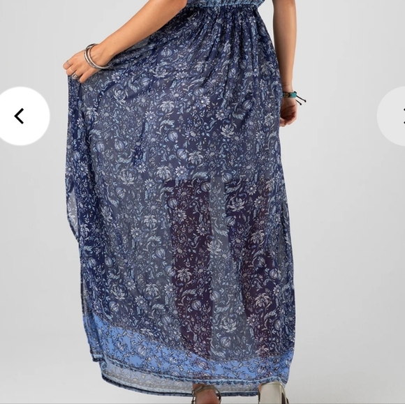 NWT Miss Me Ruffle Print Maxi Dress - Picture 6 of 15